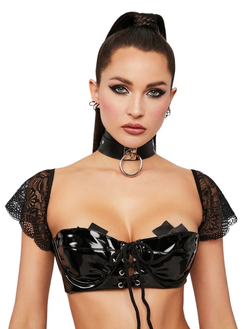 Elegant Moments Deepest Desire Vinyl Crop Top